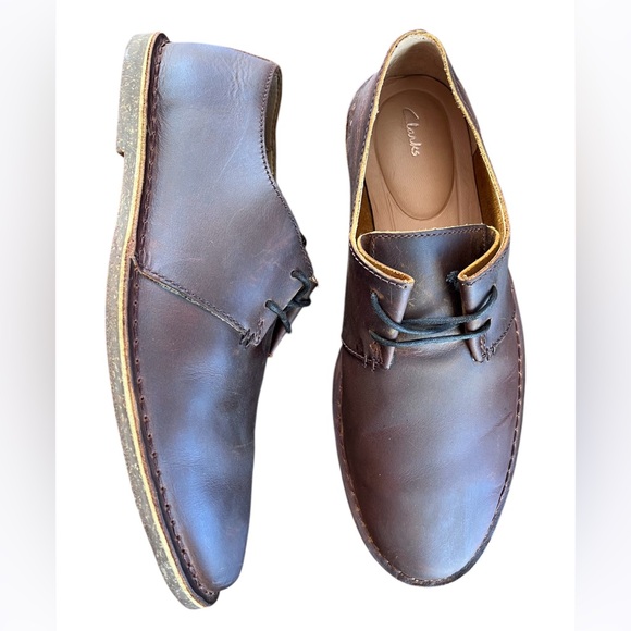 Clarks Men’s Baltimore Lace Beeswax Brown Leather Oxfords Size 10.5 main image 8